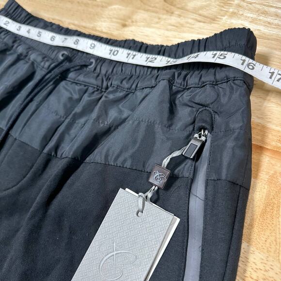 Canali NWT Black Edition Tech Jogger Pants Black Size 34 Zip Pockets 100% Cotton - Picture 8 of 10